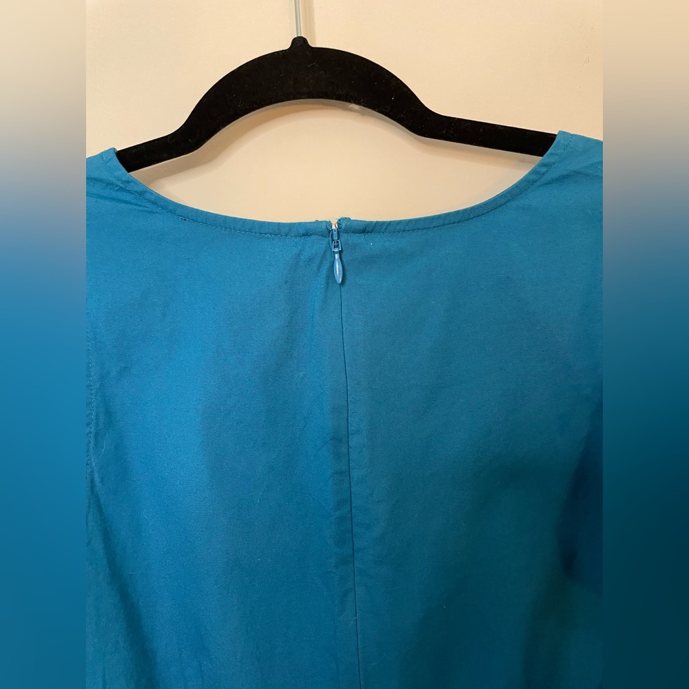 NWT J. Crew Mercantile Flutter Sleeve Blue Tank Ruffle Dress Spring Summer - Picture 5 of 7